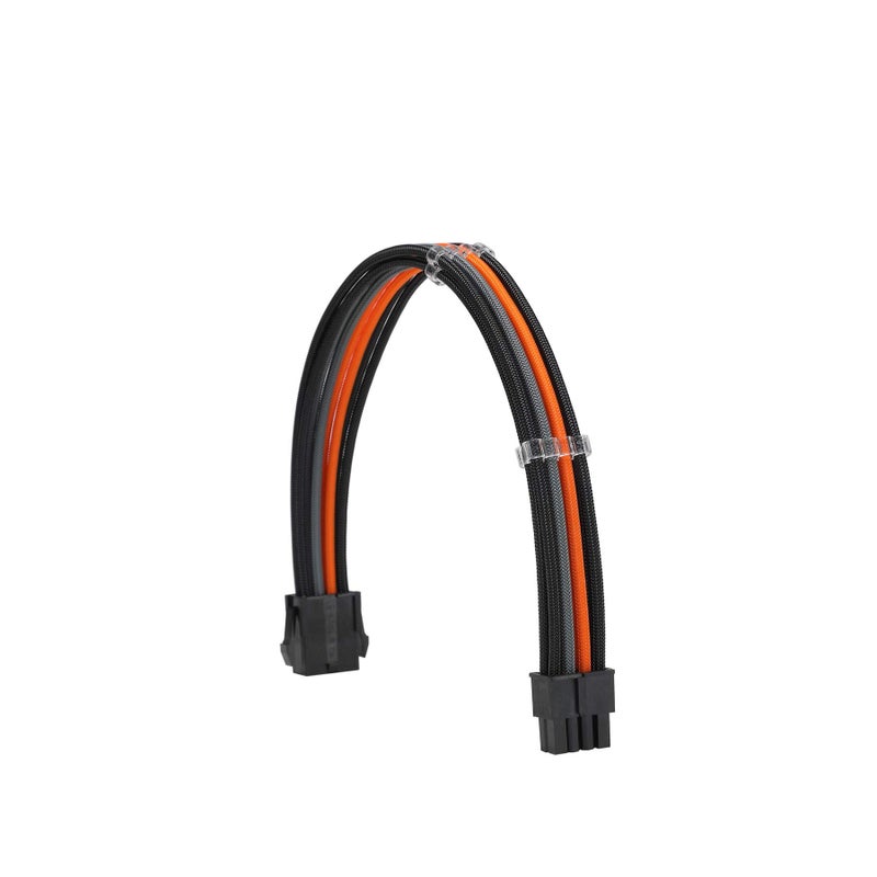 Formulamod Sleeve Extension Power Supply Cable Kit 18AWG ATX 24P+ EPS 8-P+PCI-E8-P with Combs for PSU to Motherboard/GPU Fm-NCK3 (Black Orange Grey) - Image 4